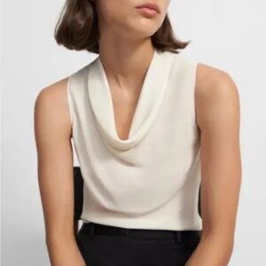 Theory Cream Cowl Neck Sweater
